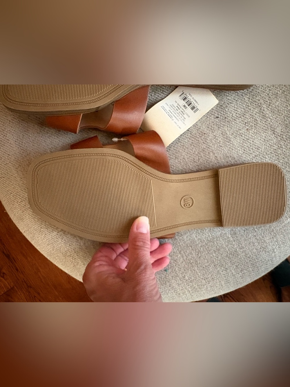 NWT, a new day Cognac Slide Sandals - Women's size 8 wide - Picture 4 of 4